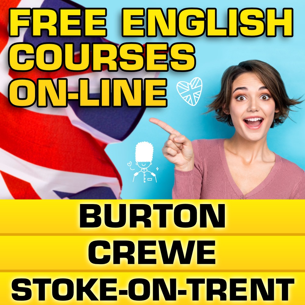 FREE English course on-line in STOKE-ON-TRENT, CREWE, BURTON
